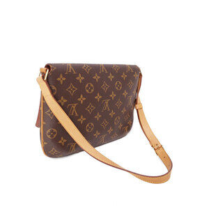 Louis Vuitton Bag Shoulder Short Leather Brown Monogram Musette Tango
